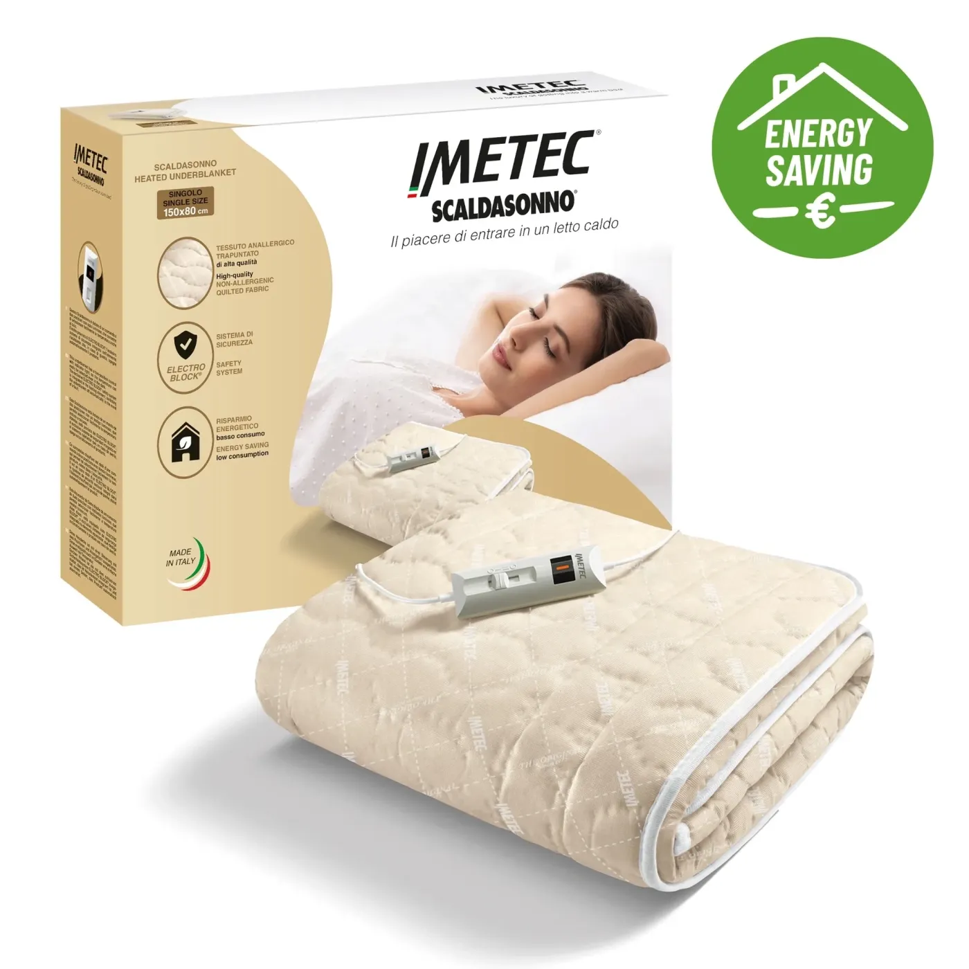 IMETEC 6113 Elektromos Ágymelegítő 150x80cm Scaldassono