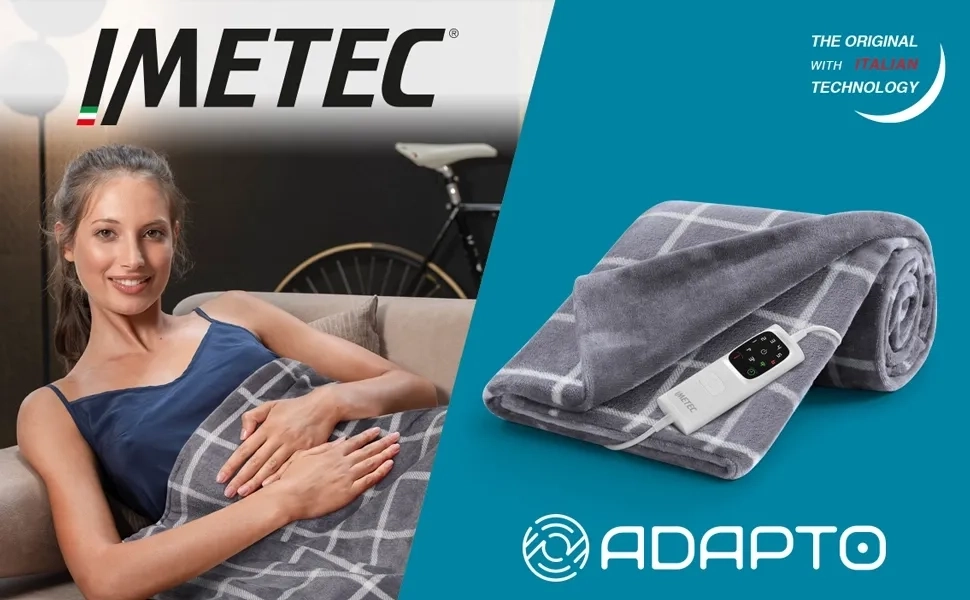 IMETEC 16775 Elektromos Melegítő Pléd 150x95cm Szürke CaldoPlaid Adapto