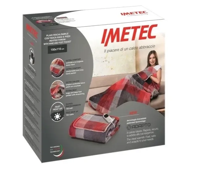 IMETEC 16777 Elektromos Ágymelegítő 150x110cm CaldoPlaid Adapto Velvet Tartan