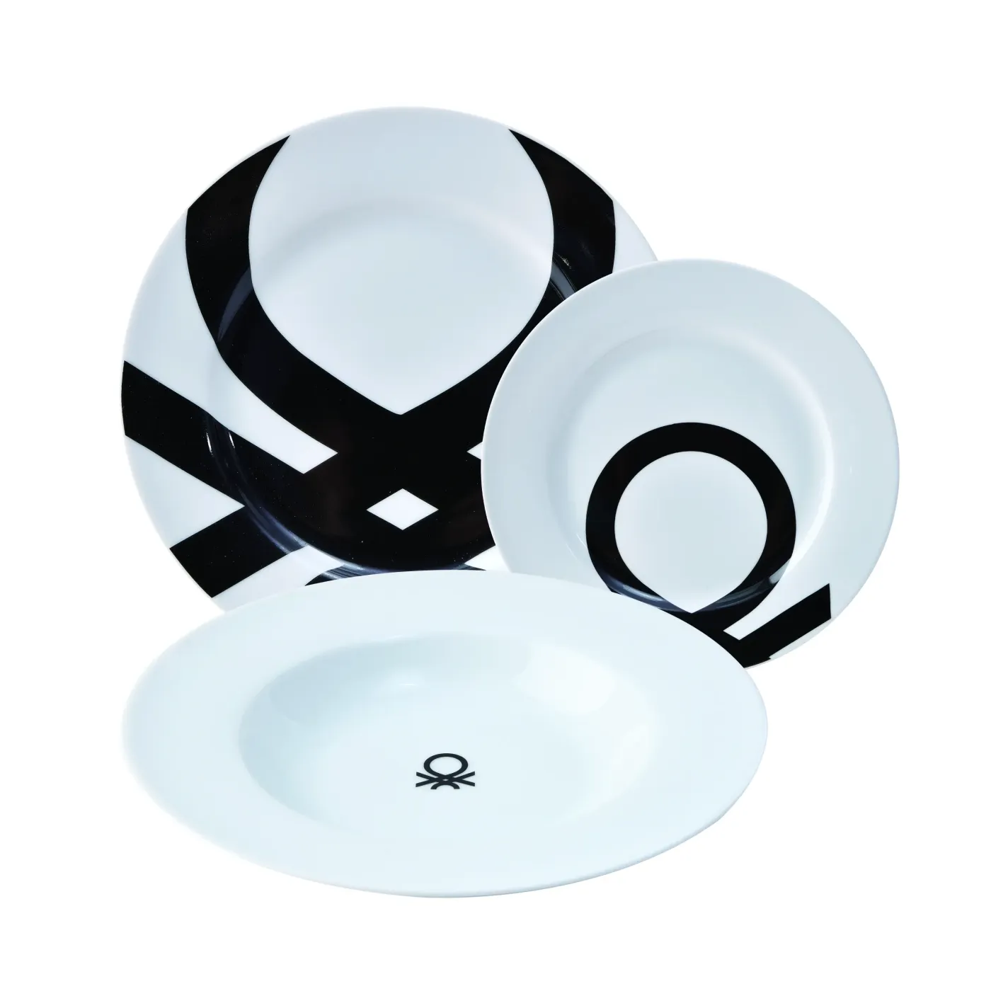BENETTON BE-0244 18 Részes Étkészlet Fekete-Fehér