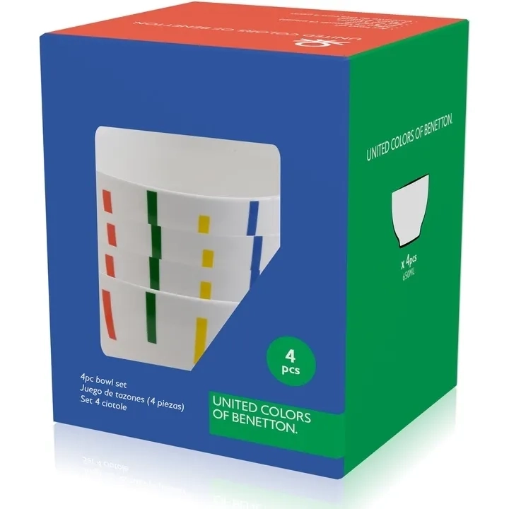 BENETTON BE-0253 4 Részes Tál Szett 650ml Színes