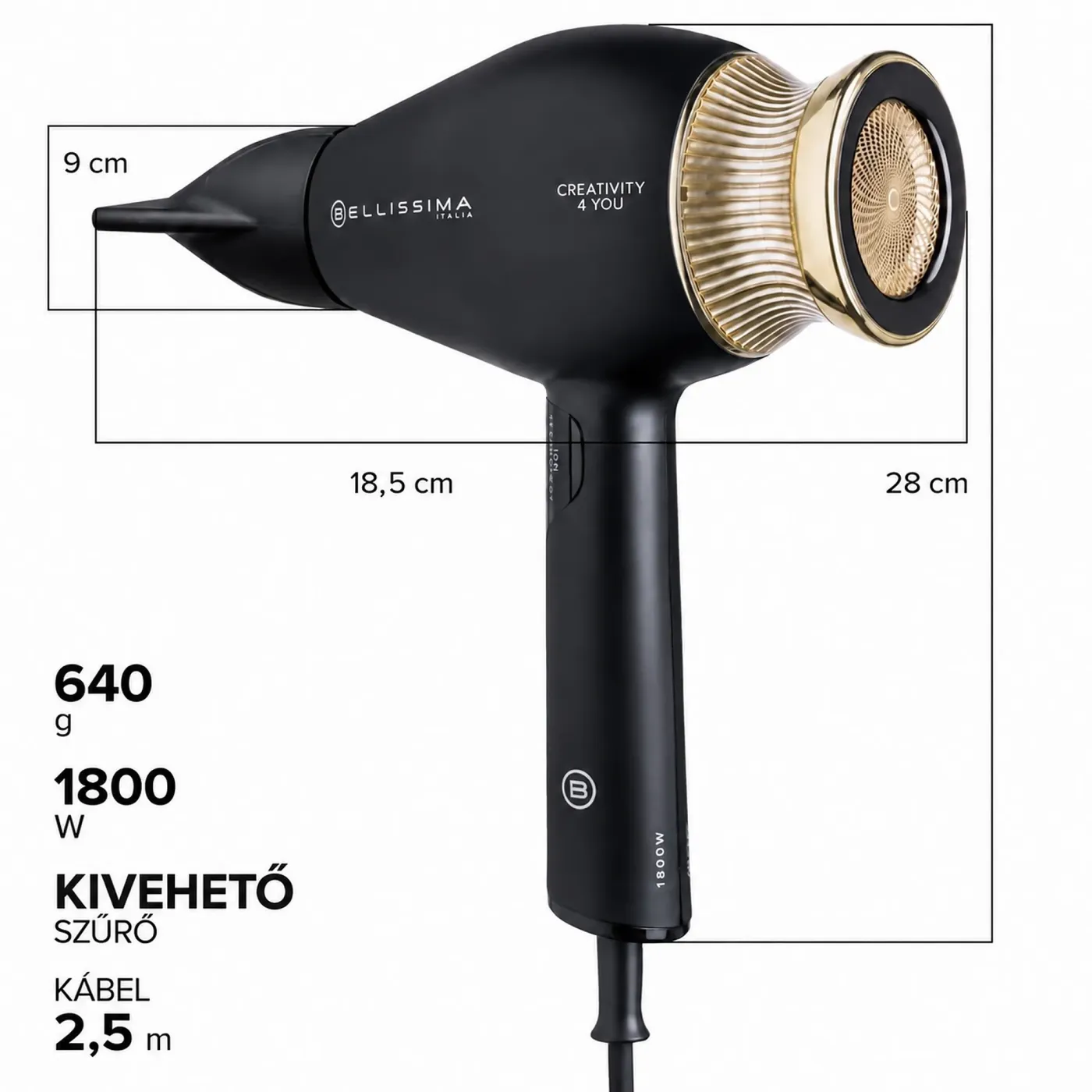 BELLISSIMA 11826 Professzionális Hajszárító 1800 W Creativity 4 You